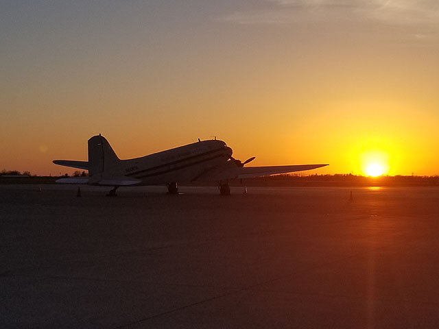 Sunset at Byerly Aviation in Peoria Illinois