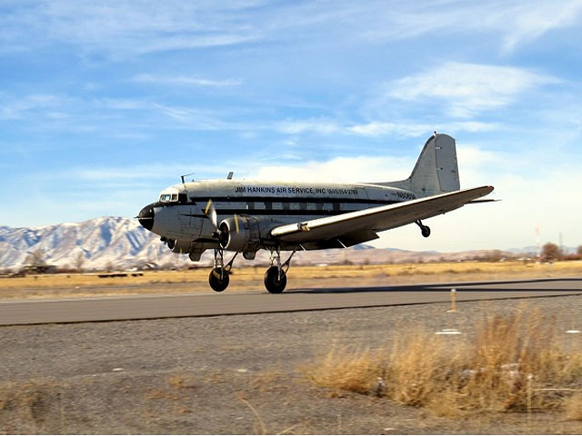 Sucessfull touchdown at airport at Spanish Fork, Utah