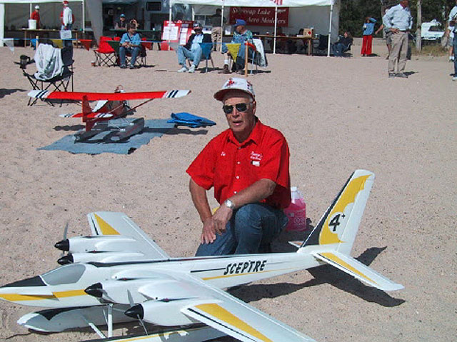 Ted Russell and his 4 engine plane.